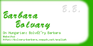 barbara bolvary business card